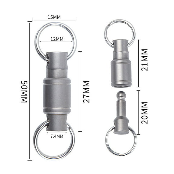 Titanium Alloy Key Chain Quick Release Detachable 360 Degree Rotating Keychain Key Ring