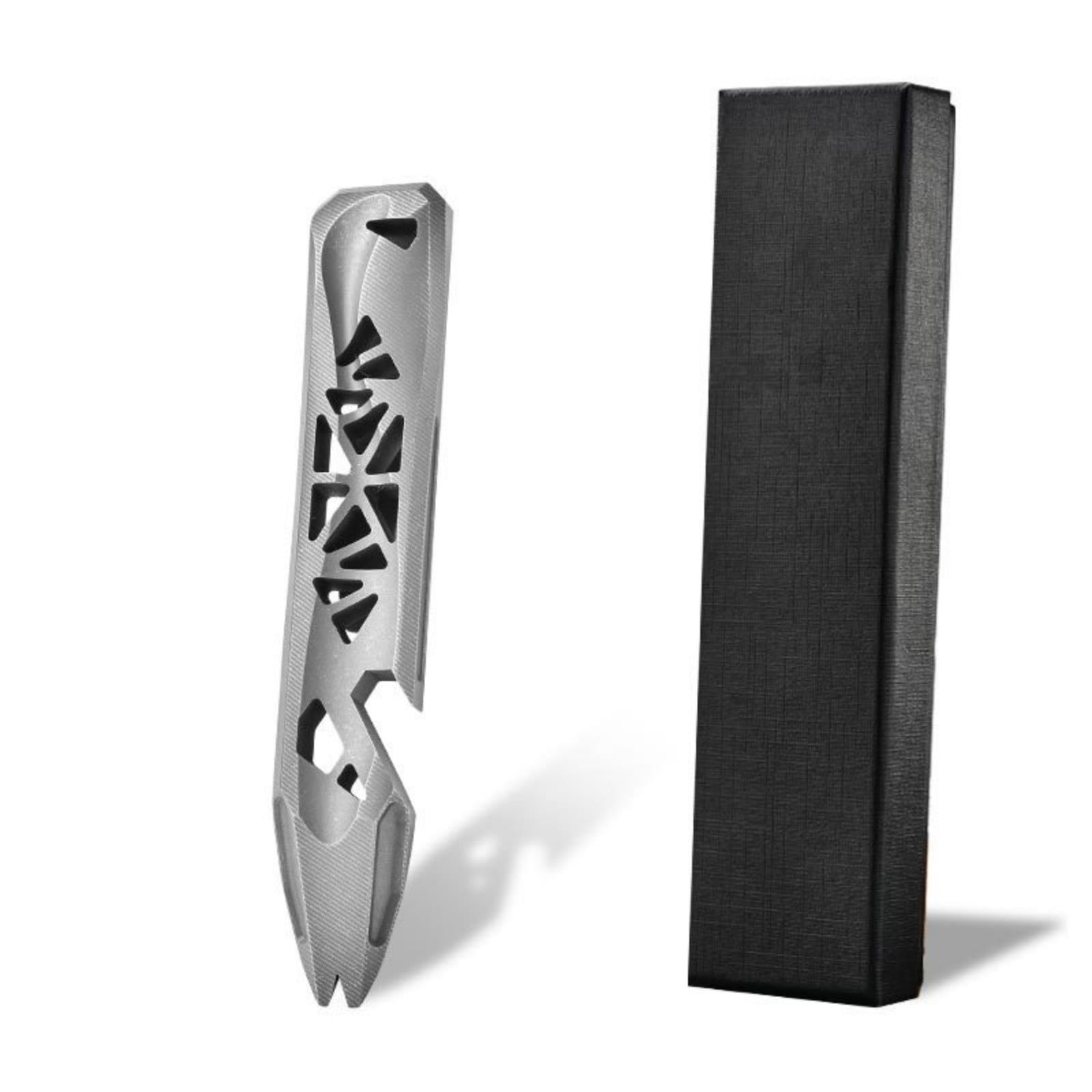 Titanium Alloy Mini EDC Pry Bar Multi-Tool with Pocket Clip – CNC Machined TC4 Titanium Bottle Opener, Nail Puller & Screwdriver Assist for Outdoor, Camping & Everyday Carry