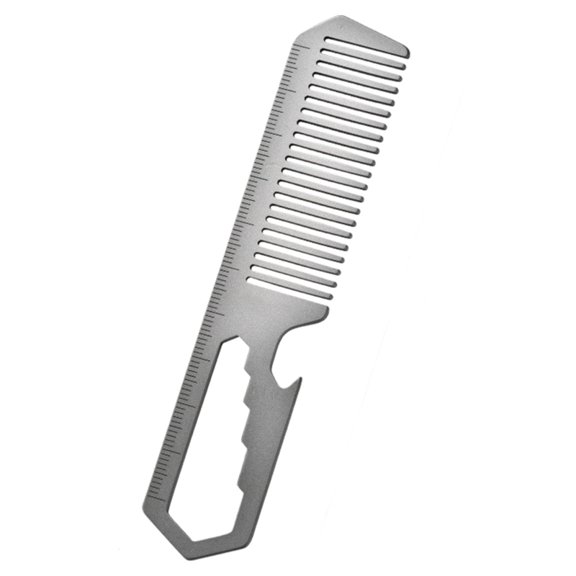 Titanium Alloy Multi-Tool Comb - Outdoor Camping Gear with Wrench, Ruler, and Bottle Opener