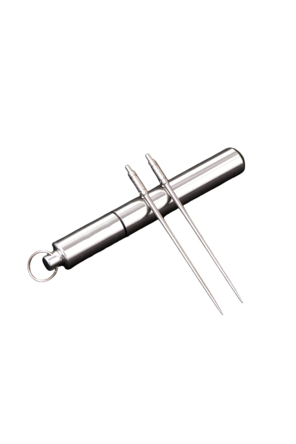 Titanium Alloy Portable Toothpick, Metal Toothpick with Keychain Carrying Case, Reusable Eco-Friendly Toothpick for Travel Camping