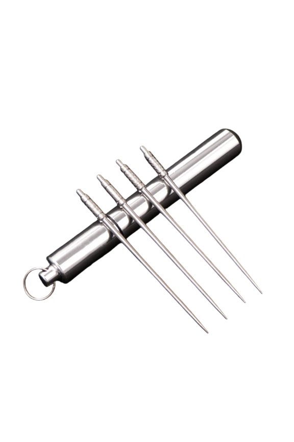 Titanium Alloy Portable Toothpick, Metal Toothpick with Keychain Carrying Case, Reusable Eco-Friendly Toothpick for Travel Camping
