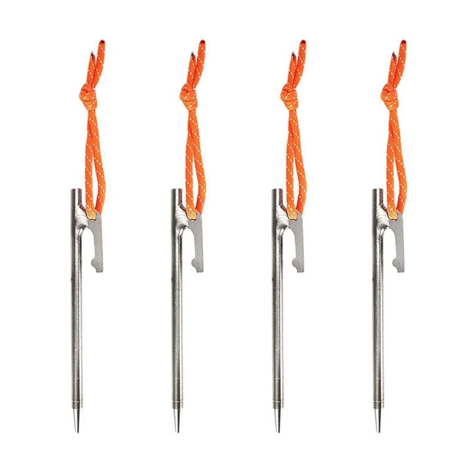 Titanium Alloy Tent Pegs Camping Tent Nail Outdoor Camping Windproof Fixed Nail for Canopy Tent Nail Accessories 24cm,4PCS Tent stakes