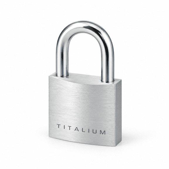 Titanium Aluminum Alloy Keyed Different Padlock, 6.26 x 3.19 x 1.26 inches
