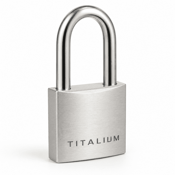 Titanium Aluminum Alloy Keyed Different Padlock, 6.26 x 3.27 x 1.02 inches