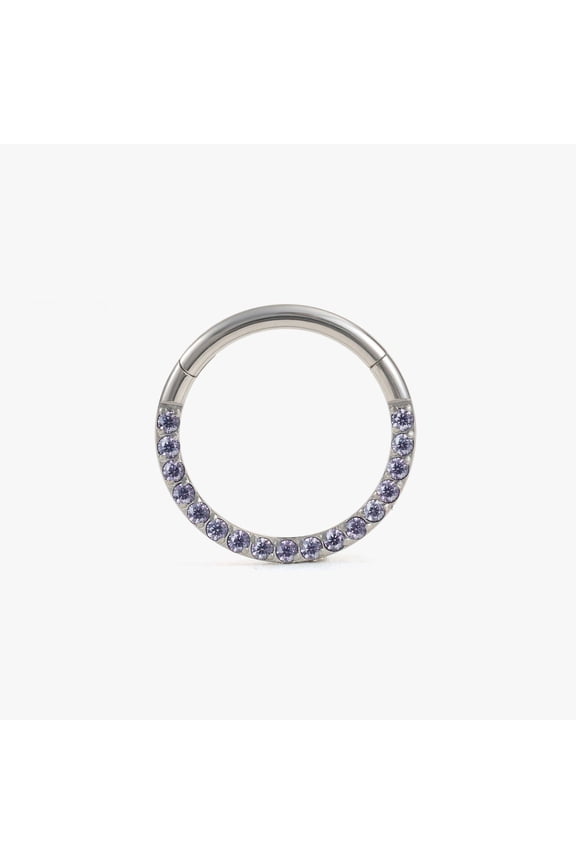 Titanium Amethyst Purple 3A CZ Daith Jewelry & Septum Rings