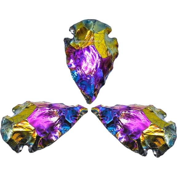Titanium Aura Quartz Crystal Arrow Head Stone (1" to 1.5" Inch)