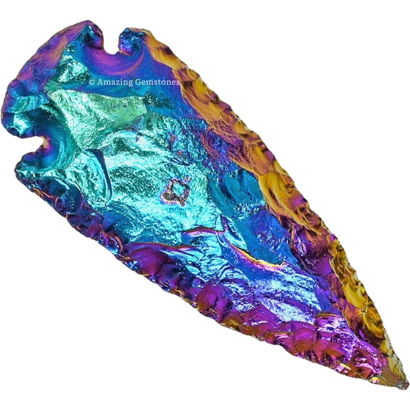 Titanium Aura Quartz Crystal Arrow Head Stone (2" to 3" Inch)