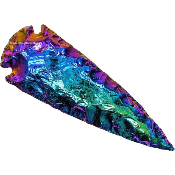 Titanium Aura Quartz Crystal Arrow Head Stone (3" to 4" Inch)