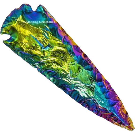 Titanium Aura Quartz Crystal Arrow Head Stone (5" to 6" Inch)