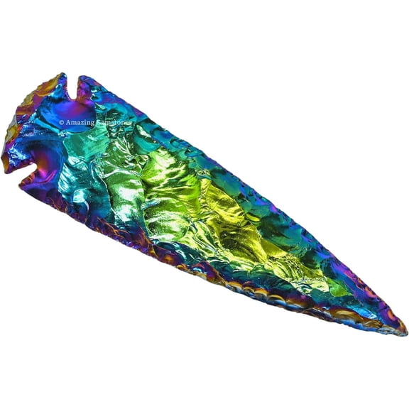 Titanium Aura Quartz Crystal Arrow Head Stone (6" to 7" Inch)