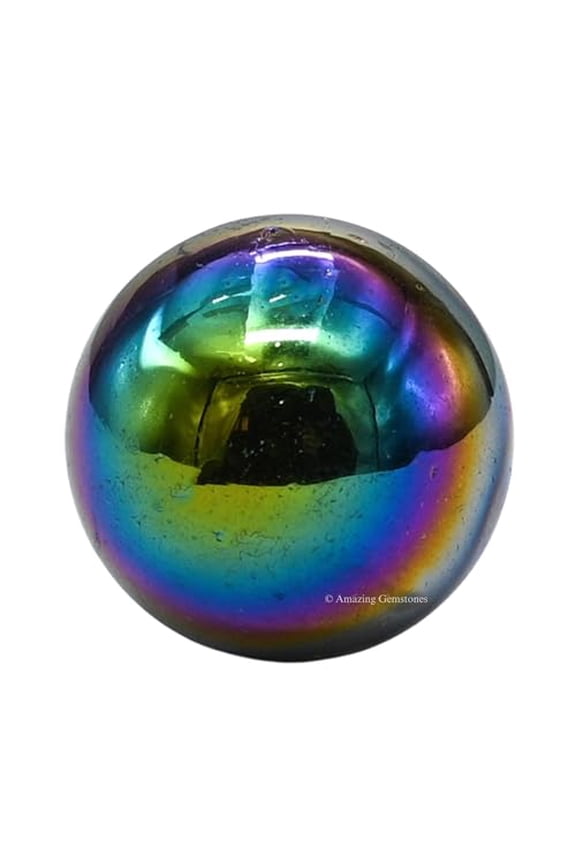 Titanium Aura Quartz Crystal Ball Sphere 1" Inches