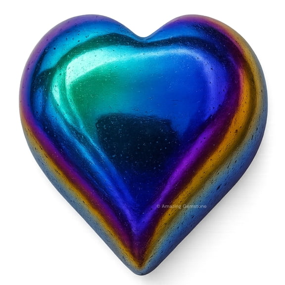 Titanium Aura Quartz Crystal Heart