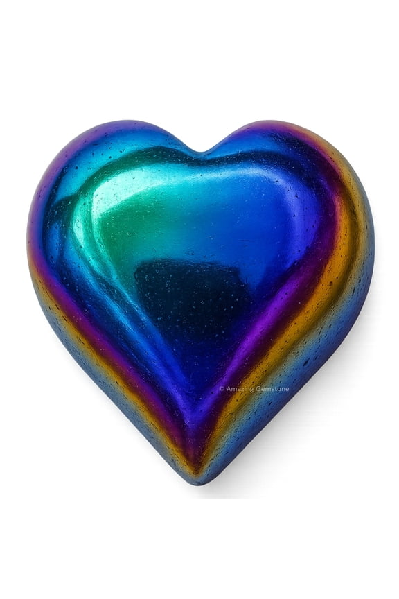 Titanium Aura Quartz Crystal Heart