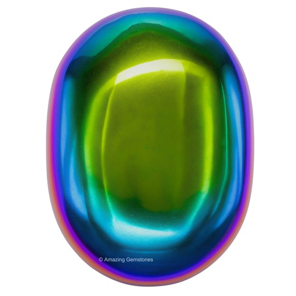 Titanium Aura Quartz Crystal Palm Stone