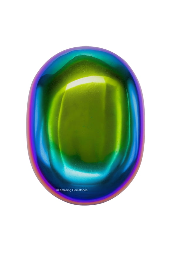 Titanium Aura Quartz Crystal Palm Stone