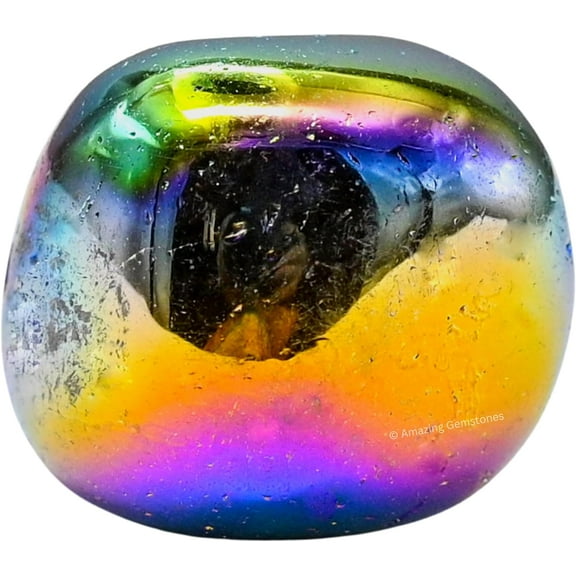 Titanium Aura Quartz Crystal Tumbled Stones Polished Rocks (1 OZ)