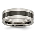 thumbnail image 1 of Titanium Base With Polished Black Ceramic Center Flat 8mm Band (Size 13) Made In China tb383-13, 1 of 4