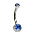 thumbnail image 1 of Titanium Belly Ring 14 Gauge 1/2" (12 MM)  Double Color CZ Gems, 1 of 1