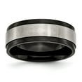 thumbnail image 1 of Titanium Beveled Edge 8mm Black IP-plated Satin and Polished Band Size: 9; for Adults and Teens; for Women and Men, 1 of 6