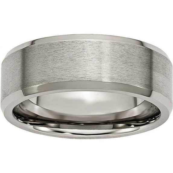 Titanium Beveled Edge 8mm Brushed and Polished Band