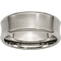 Titanium Beveled Edge Concave 8mm Brushed & Polished Band