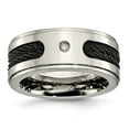 thumbnail image 1 of Titanium Black Cables With Diamond 10mm Band Ring - .05 dwt - Size 10.5, 1 of 4