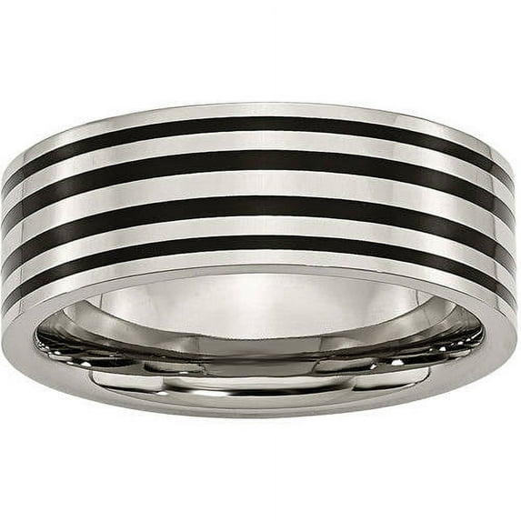Titanium Black Enamel Flat 8mm Polished Band