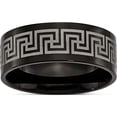 thumbnail image 1 of Titanium Black Ip-Plated Greek Key Laser Etched 8mm Brushed/Polished Band (Size 8.5) Made In China tb364-8.5, 1 of 5