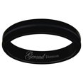 thumbnail image 1 of Titanium Black Mens Grooved Center Ridged Edge Comfort-Fit Wedding Band 4mm Size 10 Wedding Band for Men, 1 of 2
