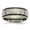 thumbnail image 1 of Titanium Black Rubber 8mm Brushed Band Size: 11; for Adults and Teens; for Women and Men, 1 of 6