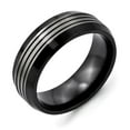 thumbnail image 1 of Titanium Black Ti 8mm Brushed & Polished Beveled Edge Band, 1 of 3