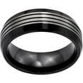 thumbnail image 1 of Titanium Black Ti 8mm Brushed & Polished Beveled Edge Band, 1 of 6