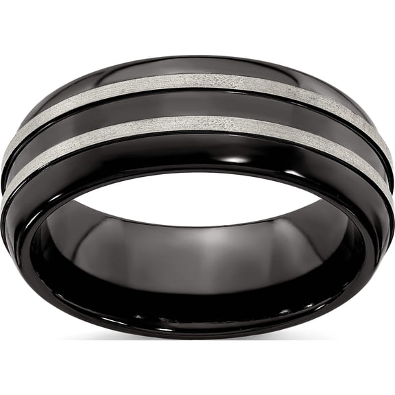 Titanium Black Ti 8mm Ring
