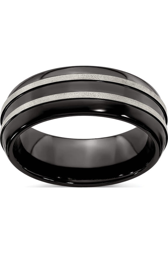 Titanium Black Ti 8mm Ring