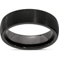 thumbnail image 1 of Titanium Black Ti Domed Textured Lines 6mm Band, 1 of 6