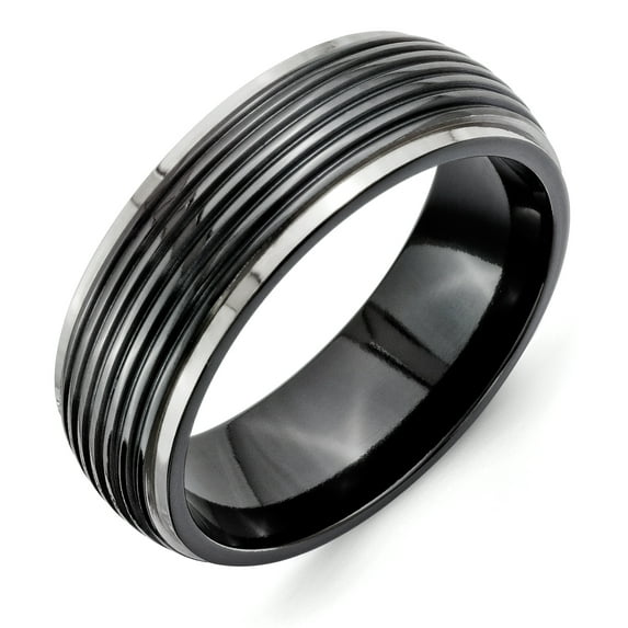 Titanium Black Ti Grooved Two-tone 8mm Band TB391