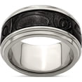 thumbnail image 1 of Titanium & Black Ti Inlay Polished Fancy Design Ring, 1 of 5