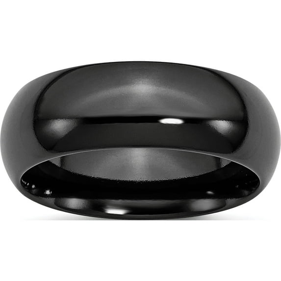 Titanium Black Ti Polished 8mm Band (Size 8) Made In United States tb292-8