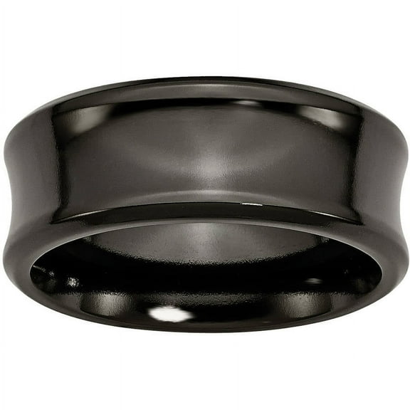 Titanium Black Ti Polished Concave 9mm Band