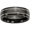 thumbnail image 1 of Titanium Black Ti Two-tone Grooved 7mm Polished Band, 1 of 7