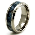 thumbnail image 1 of Titanium Blue Marble Style Inlay Wedding Band Ring, 1 of 2