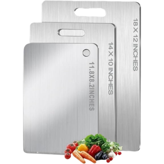 Titanium Boards Set of 3 for Kitchen, Pure Cut Titanium Board, Double-Sided -Grade Charcuterie Chopping Boards Dishwasher Safe for Meat, Fruit & Vegetable