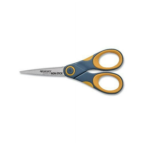 Titanium Bonded Scissors 5" Long, Gray/Orange Straight Handle