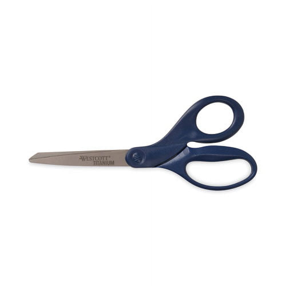 Titanium Bonded Scissors, 8" Long, 3.5" Cut Length, Navy Straight Handle | Bundle of 10 Each