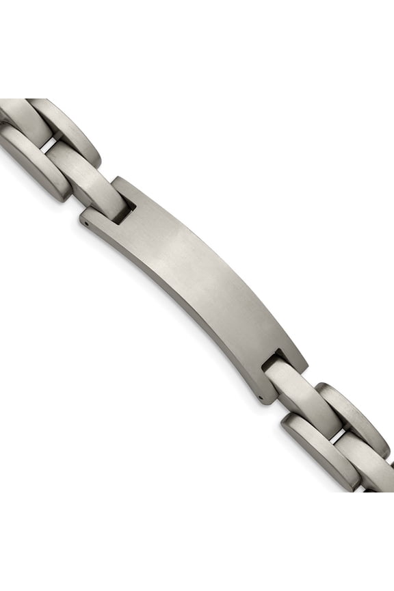 Titanium Bracelet ID Link, Other Men's 10 mm 8.75 in Chise Brushed