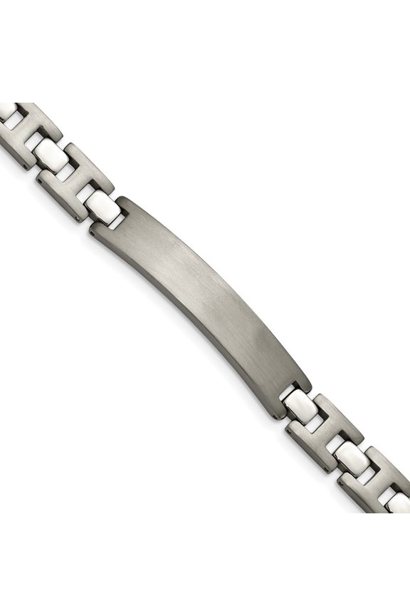 Titanium Bracelet ID Link, Other Men's 8 mm 8.5 in Chisel Brushed and Polished