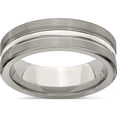 thumbnail image 1 of Titanium Brush&Polished Textured Lines 7mm Band, 1 of 6