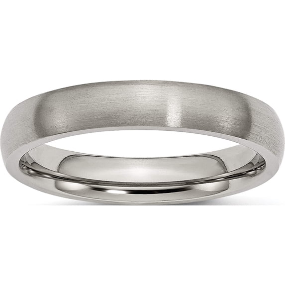 Titanium Brushed 4mm Half Round Band (Size 10) Made In China tb6-10