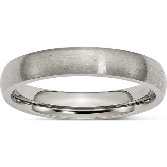 Titanium Brushed 4mm Half Round Band (Size 4) Made In China tb6-4
