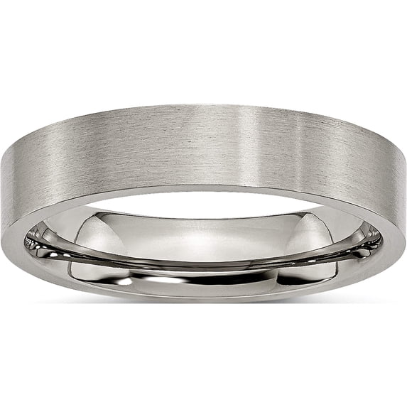Titanium Brushed 5mm Flat Band (Size 7) Made In China tb8-7